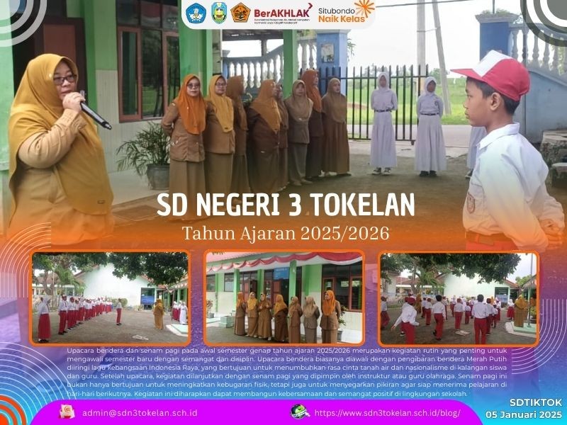 Upacara bendera dan senam pagi pada awal semester genap tahun ajaran 2025/2026